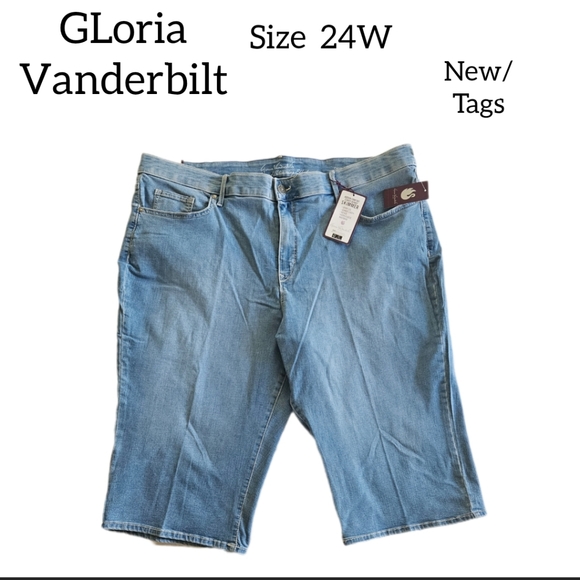 GLORIA VANDRBILT WOMENS CROP JEANS SIZE 24W SKIMMER YOGA STRETCH NEW WITH TAGS - Picture 1 of 17